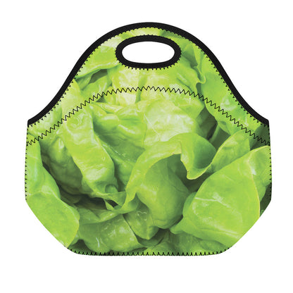 Green Lettuce Leaves Print Neoprene Lunch Bag