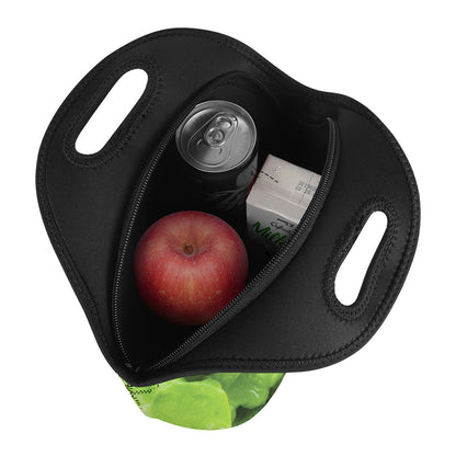 Green Lettuce Leaves Print Neoprene Lunch Bag