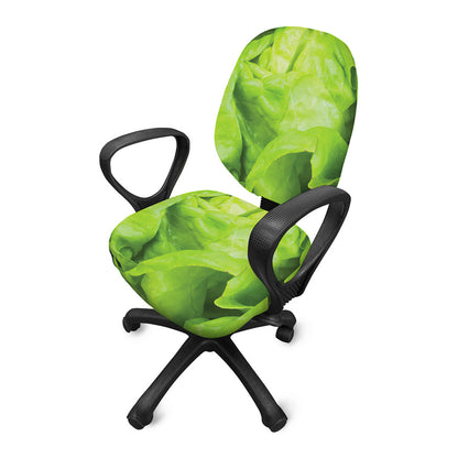 Green Lettuce Leaves Print Office Chair Cover