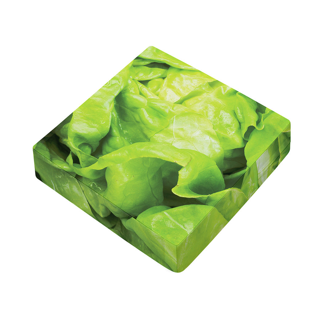 Green Lettuce Leaves Print Outdoor Seat Cushion Cover