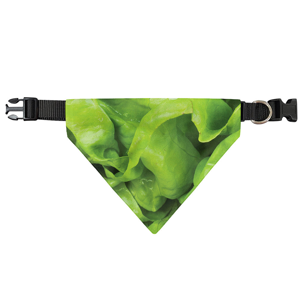 Green Lettuce Leaves Print Over The Collar Dog Bandana