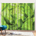 Green Lettuce Leaves Print Pencil Pleat Curtains