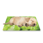 Green Lettuce Leaves Print Pet Cooling Mat Cover