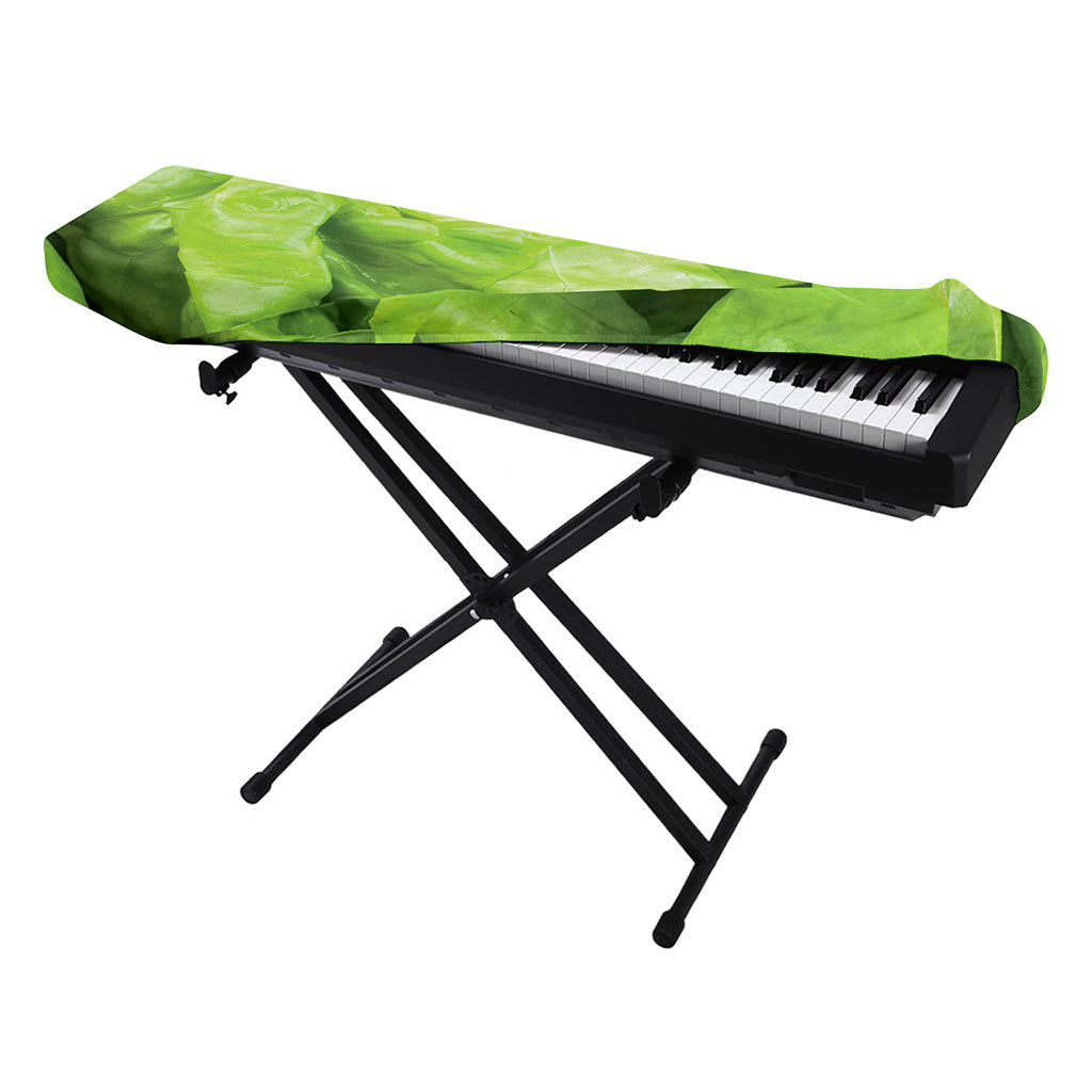 Green Lettuce Leaves Print Piano Keyboard Cover