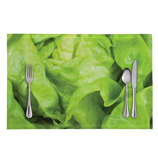 Green Lettuce Leaves Print Placemat