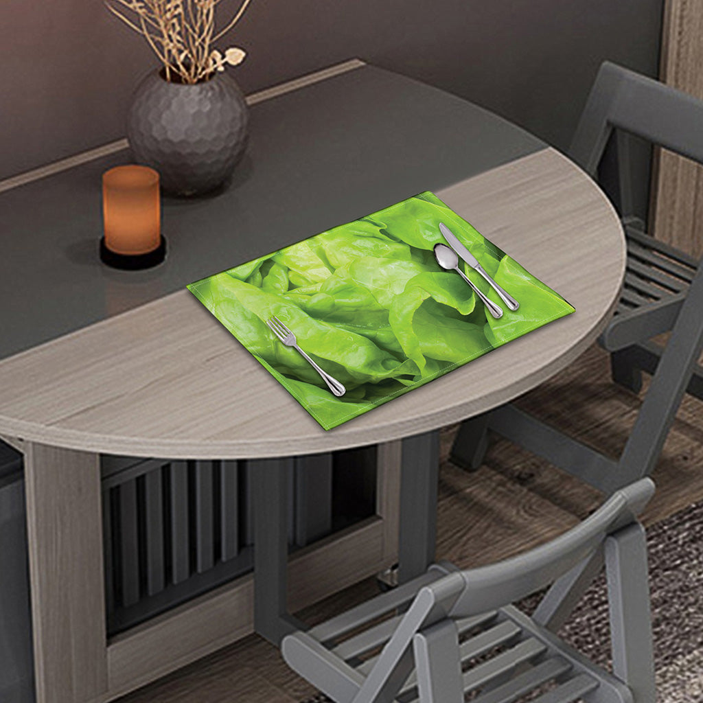 Green Lettuce Leaves Print Placemat