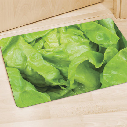 Green Lettuce Leaves Print Polyester Doormat
