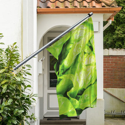 Green Lettuce Leaves Print Polyester Flag