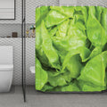 Green Lettuce Leaves Print Polyester Shower Curtain