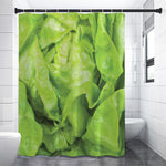 Green Lettuce Leaves Print Premium Shower Curtain