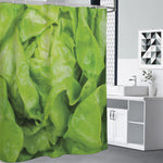 Green Lettuce Leaves Print Premium Shower Curtain