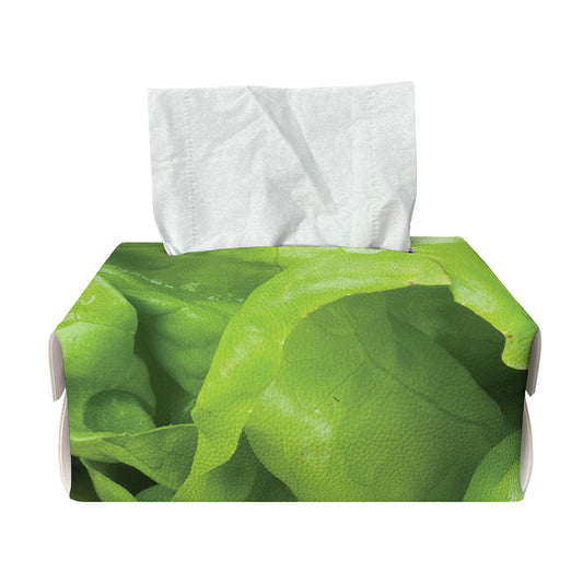 Green Lettuce Leaves Print Rectangle Tissue Box Cover