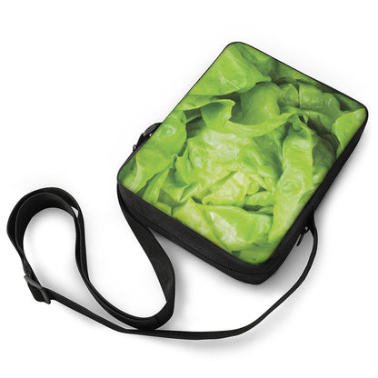 Green Lettuce Leaves Print Rectangular Crossbody Bag