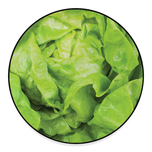 Green Lettuce Leaves Print Round Floor Mat