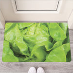 Green Lettuce Leaves Print Rubber Doormat