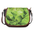 Green Lettuce Leaves Print Saddle Bag