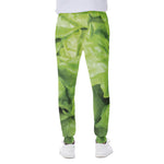 Green Lettuce Leaves Print Scuba Joggers