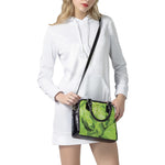 Green Lettuce Leaves Print Shoulder Handbag