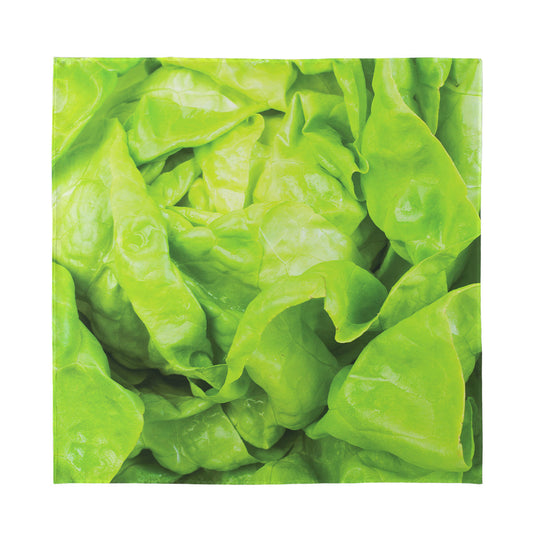 Green Lettuce Leaves Print Silk Bandana