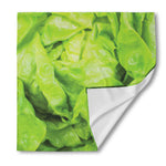 Green Lettuce Leaves Print Silk Bandana