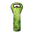 Green Lettuce Leaves Print Single Neoprene Wine Tote