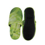 Green Lettuce Leaves Print Slippers