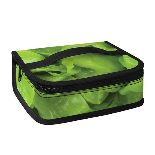 Green Lettuce Leaves Print Small Lunch Bag