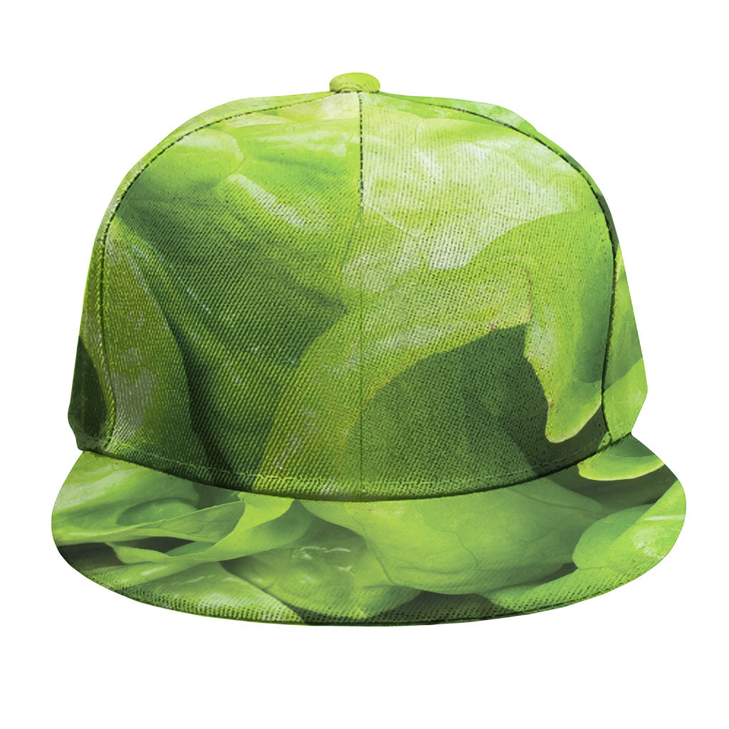 Green Lettuce Leaves Print Snapback Cap