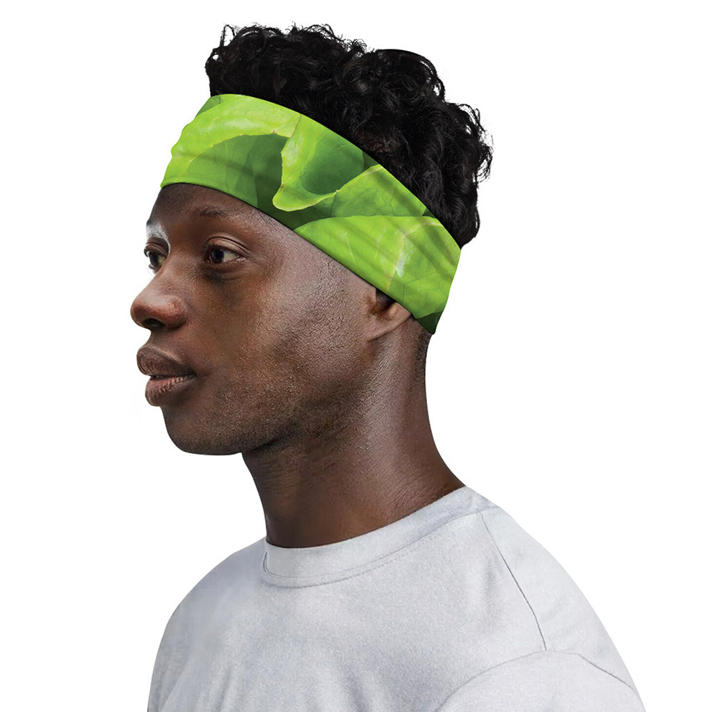 Green Lettuce Leaves Print Sports Headband