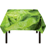 Green Lettuce Leaves Print Tablecloth