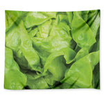 Green Lettuce Leaves Print Tapestry