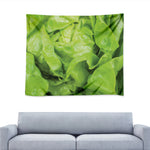 Green Lettuce Leaves Print Tapestry