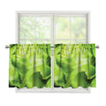 Green Lettuce Leaves Print Tier Curtains