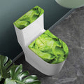 Green Lettuce Leaves Print Toilet Lid And Tank Cover Set