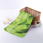 Green Lettuce Leaves Print Towel