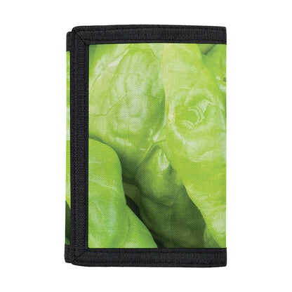 Green Lettuce Leaves Print Trifold Wallet