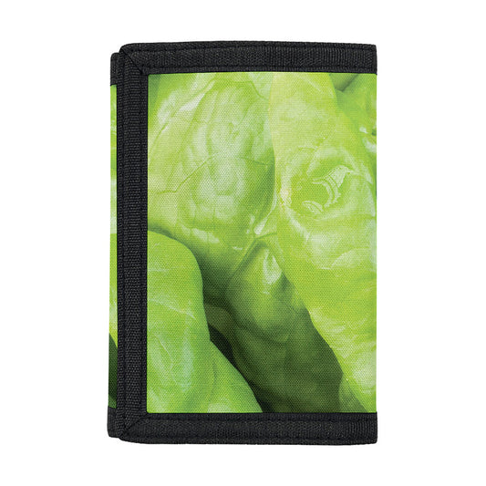 Green Lettuce Leaves Print Trifold Wallet