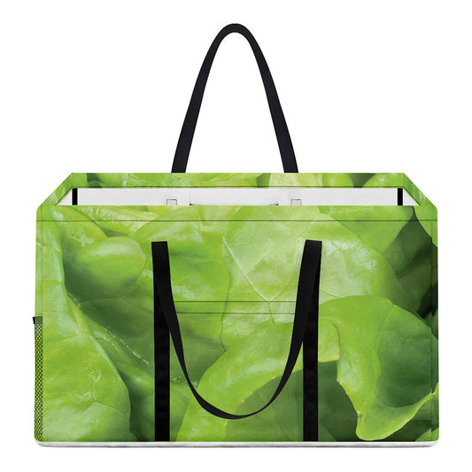 Green Lettuce Leaves Print Utility Tote Bag