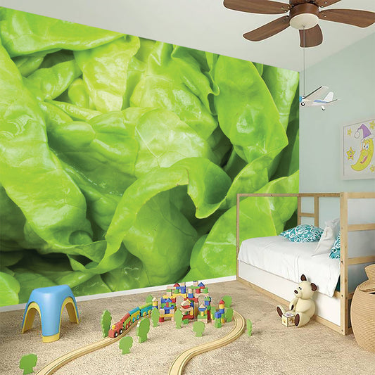 Green Lettuce Leaves Print Wall Sticker