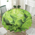 Green Lettuce Leaves Print Waterproof Round Tablecloth