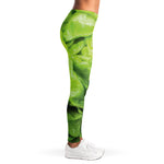 Green Lettuce Leaves Print Women's Leggings