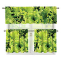 Green Lettuce Salad Print 3 Piece Kitchen Curtains