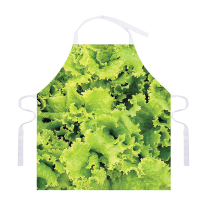 Green Lettuce Salad Print Adjustable Apron