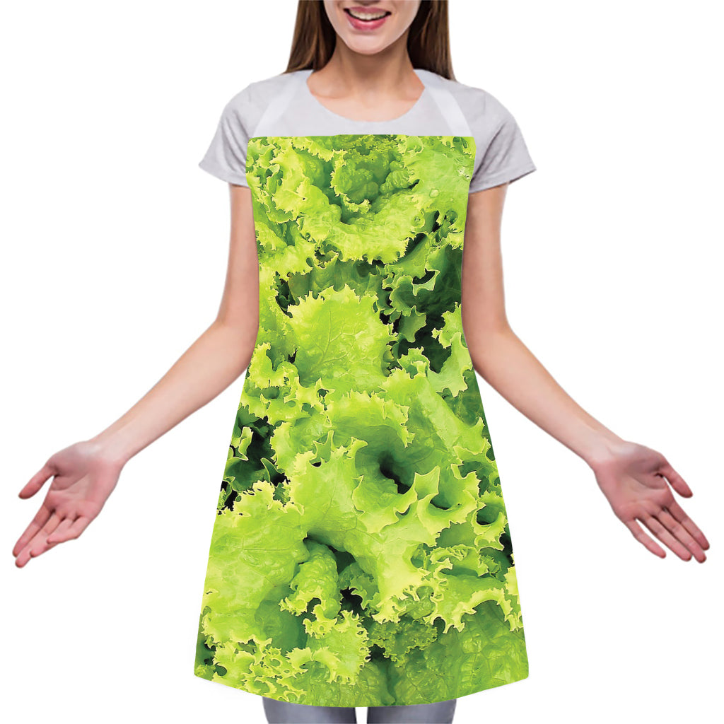 Green Lettuce Salad Print Adjustable Apron