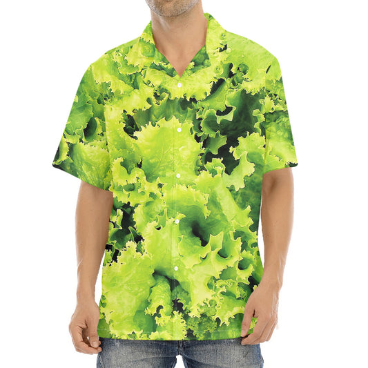 Green Lettuce Salad Print Aloha Shirt