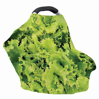 Green Lettuce Salad Print Baby Seat Cover