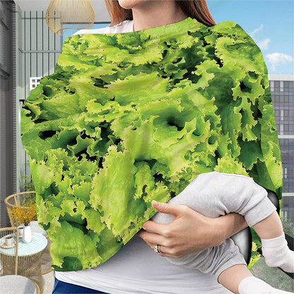 Green Lettuce Salad Print Baby Seat Cover