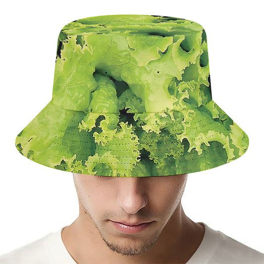Green Lettuce Salad Print Bucket Hat