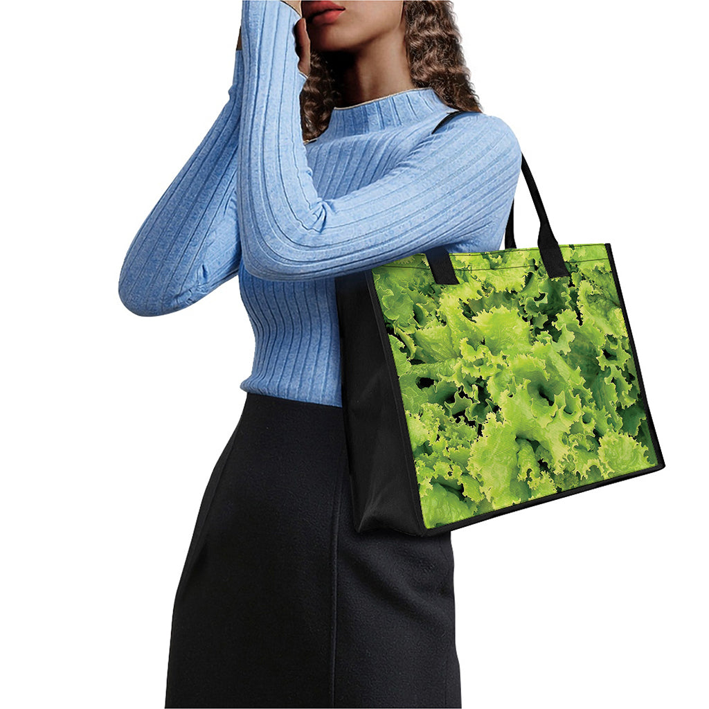 Green Lettuce Salad Print Canvas Tote Bag