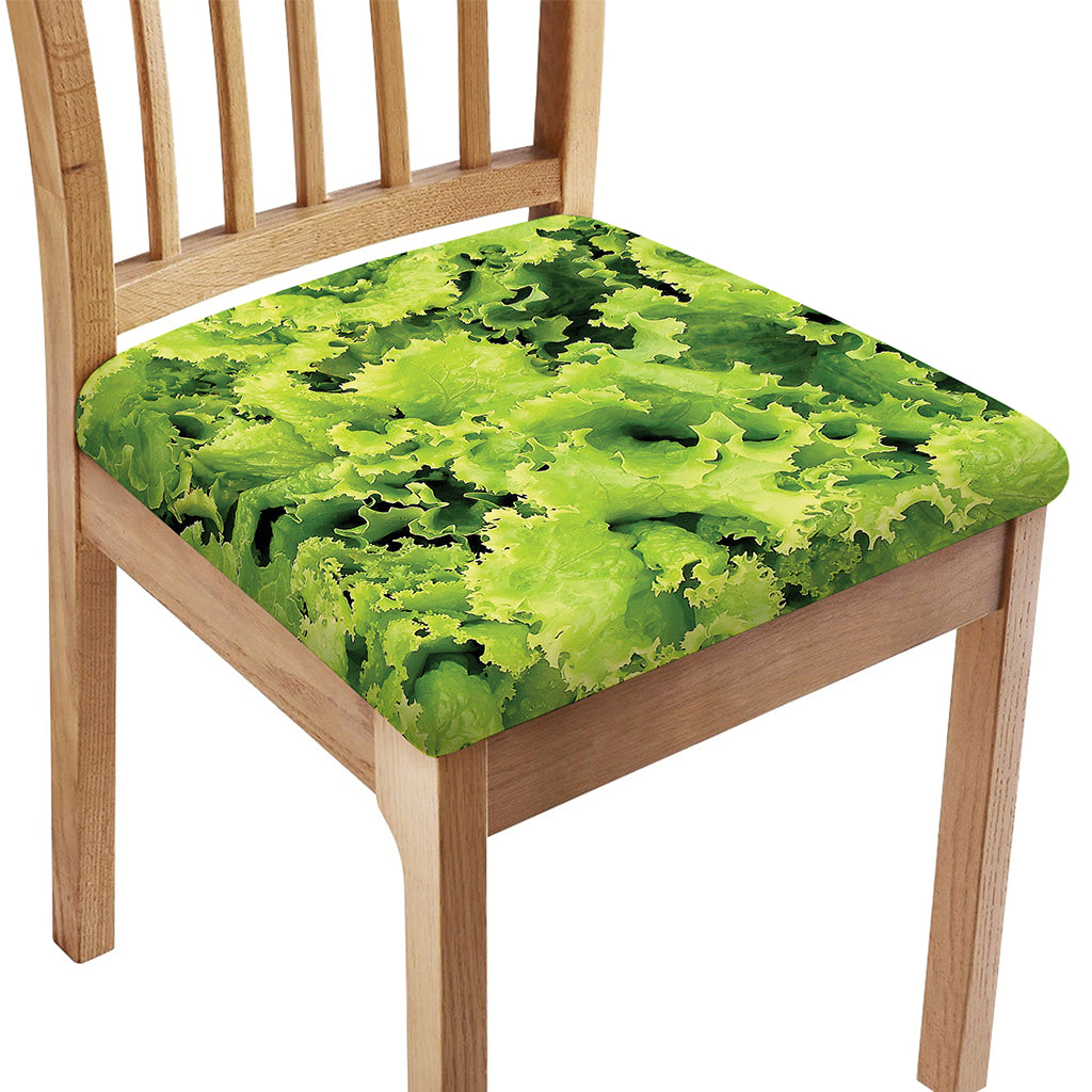 Green Lettuce Salad Print Chair Cushion Cover